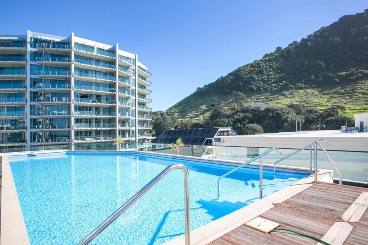 Luxury Ocean & Harbour Views - Heated Pool, Main Beach & Gym Appartement Mount Maunganui Buitenkant foto